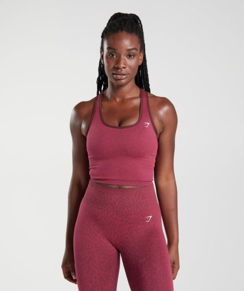 Women's Gymshark Adapt Animal Seamless Crop Tanks Fuchsia | NZ 8LXMIH